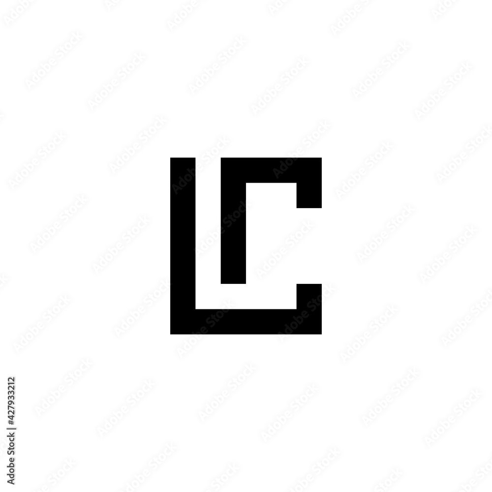 Monogram initials LC logo icon design template elements. square logo design Monogram initials LC logo icon design template elements. square logo design