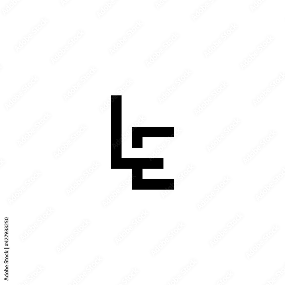 Monogram initials LE logo icon design template elements. square logo design Monogram initials LE logo icon design template elements. square logo design