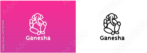 Indian god Ganesha. Hindu deity icon.