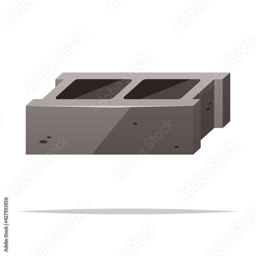 Concrete block vector isolated illustration
