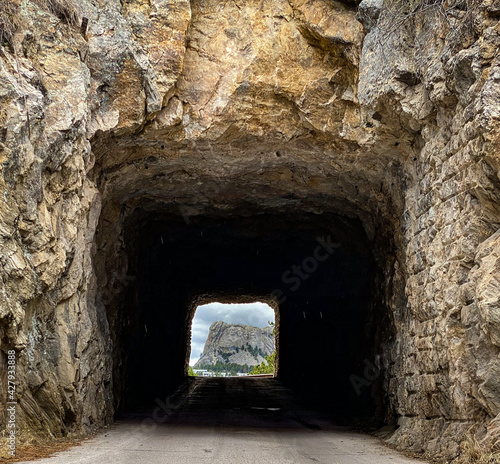 Mount Rushmore through tunnel