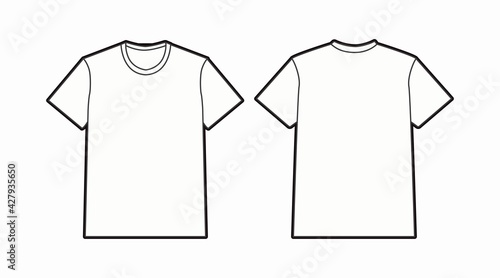 Blank t-shirt template. Empty front and back t-shirt template