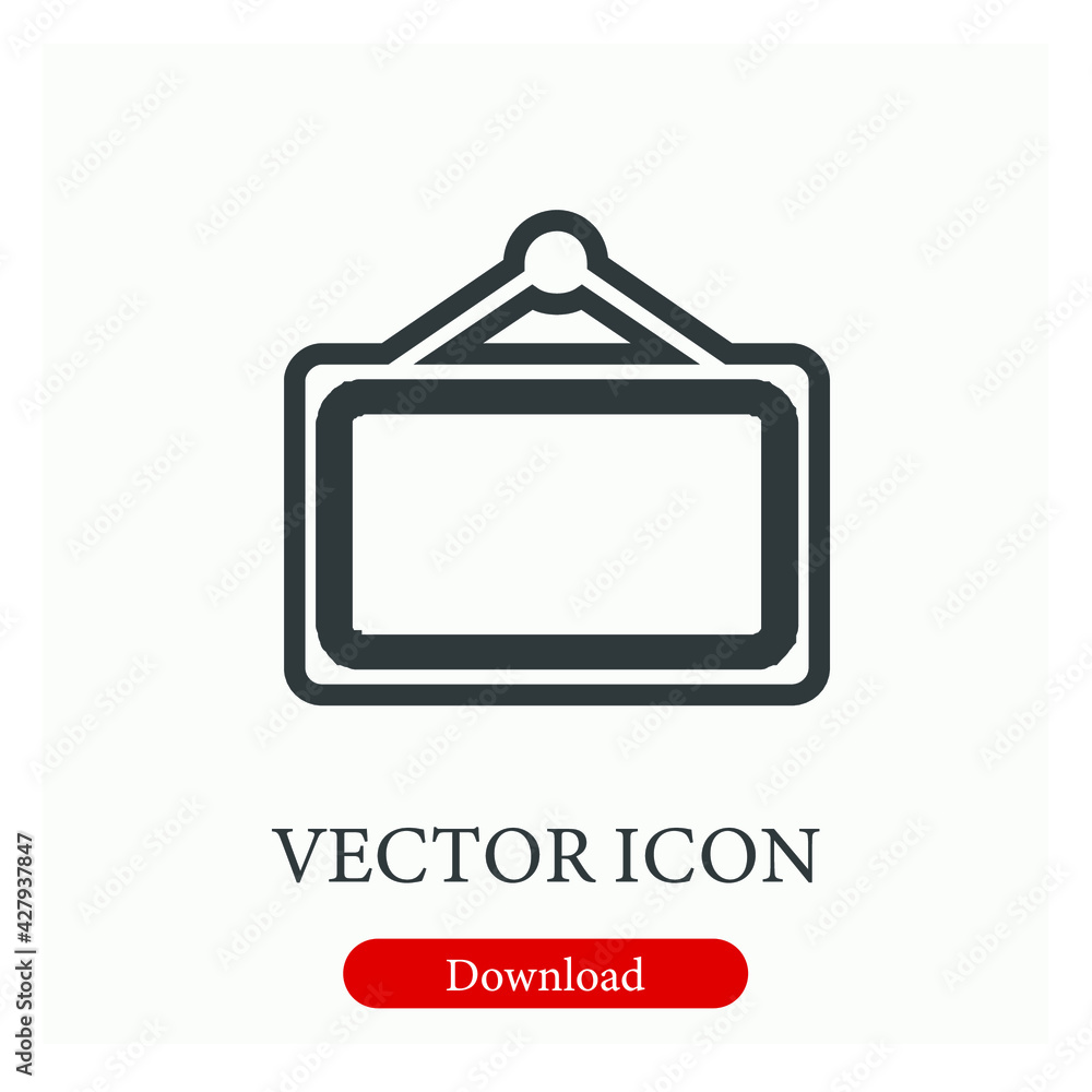 Board vector icon. Editable stroke. Linear style sign for use on web design and mobile apps, logo. Symbol illustration. Pixel vector graphics - Vector Board vector icon. Editable stroke. Linear style sign for use on web design and mobile apps, logo. Symbol illustration. Pixel vector graphics - Vector