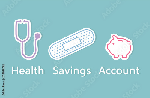 HSA (health savings account) medical concept- vector illustration