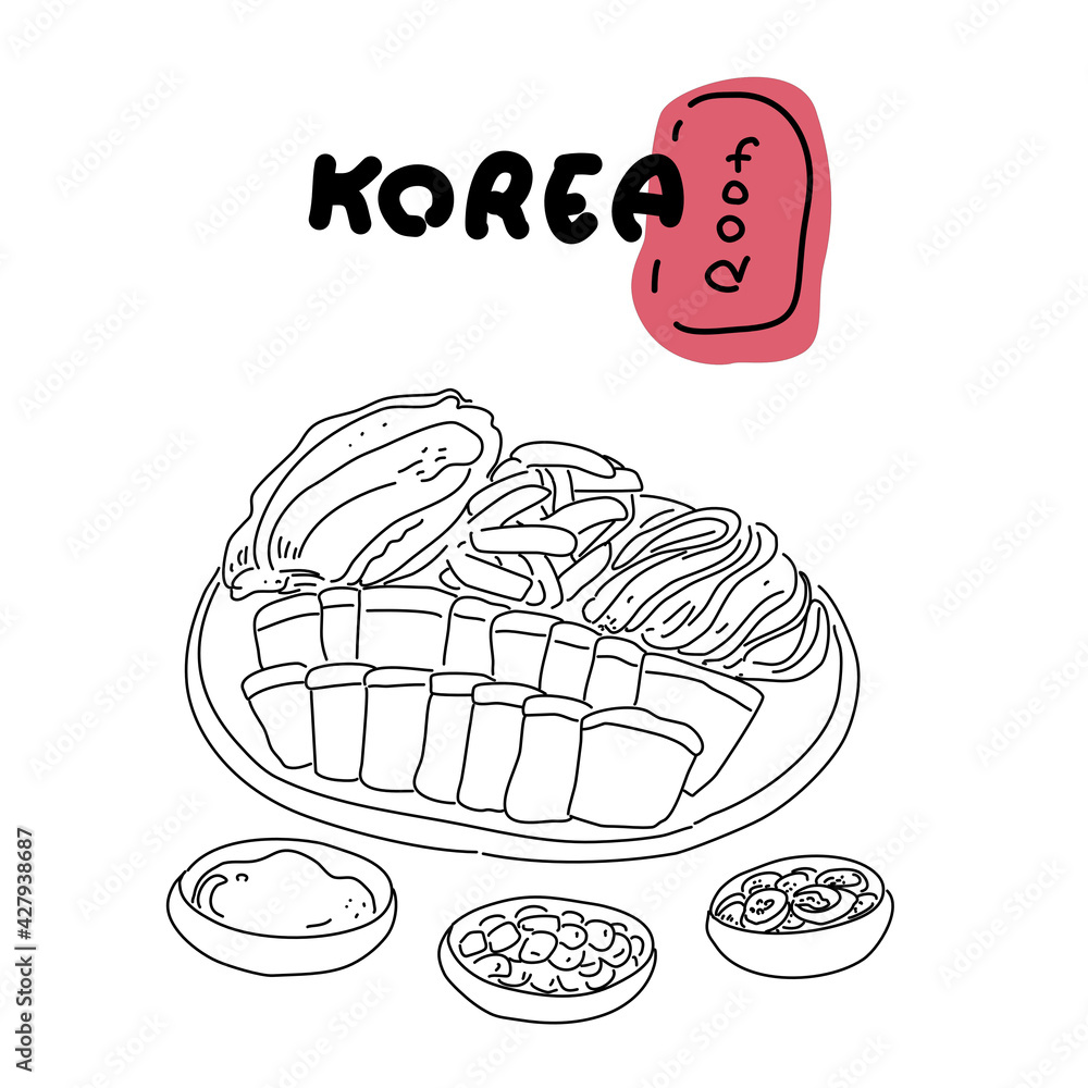 Korea traditional food illustration Korea traditional food illustration