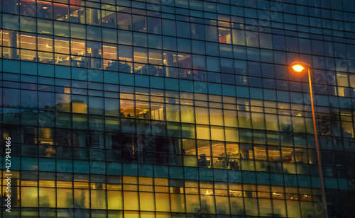 Glazed facade of an office building