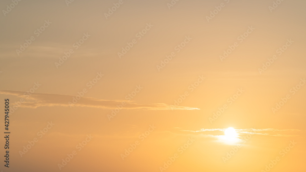 sunset sky with orange sunlight in the evening sunset sky with orange sunlight in the evening