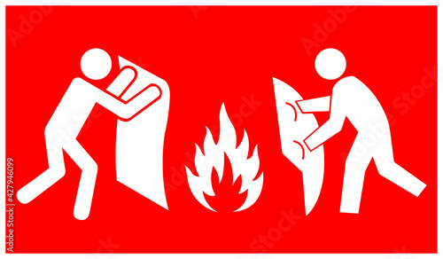 Fire Blanket Symbol Sign, Vector Illustration, Isolate On White Background Label. EPS10