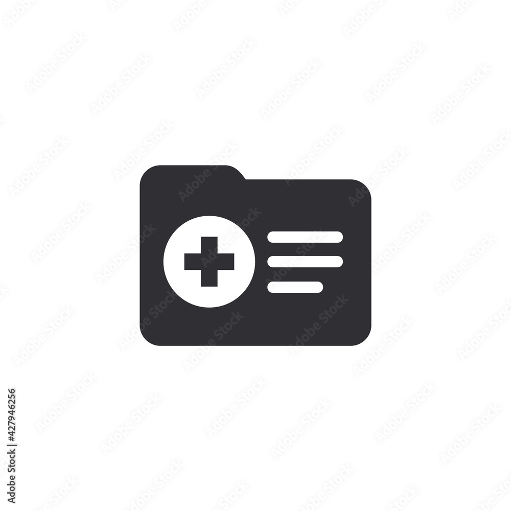 Medical record. Medical folder. Medical insurance. Personal document