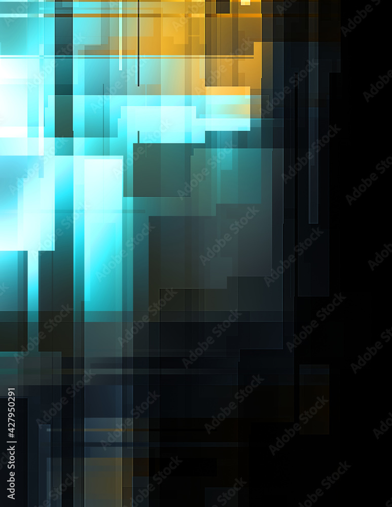 Futuristic abstract geometric wallpaper. Geometrical colorful shapes. Rectangular shapes background. Digital illustration of a tech layout. Futuristic abstract geometric wallpaper. Geometrical colorful shapes. Rectangular shapes background. Digital illustration of a tech layout.