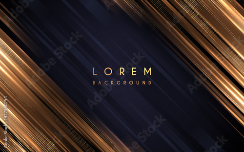 Abstract gold and black lines background