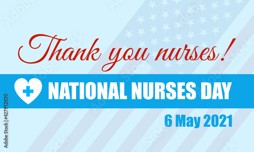 National Nurses Day background, Thank you nurses poster