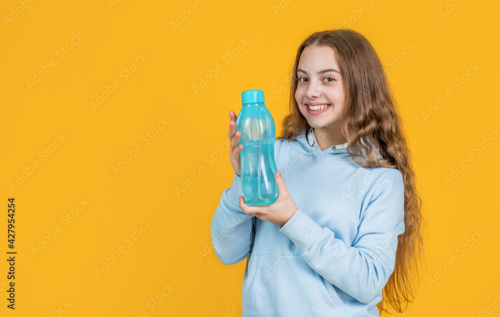 take care of you. athletic kid care of water balance in body. hydration. feel thirsty. protein and vitamin bottle. happy and healthy teen girl. fit child drink water after training. sport is life take care of you. athletic kid care of water balance in body. hydration. feel thirsty. protein and vitamin bottle. happy and healthy teen girl. fit child drink water after training. sport is life