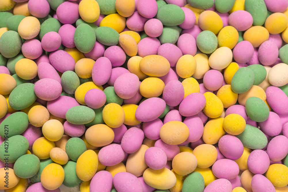 Group of colorful peanuts in glaze. Group of colorful peanuts in glaze.