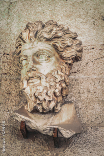 018_01_03 Athens Greece - Head of a Triton from the Odion of Agrippa 150-175 AD. photo