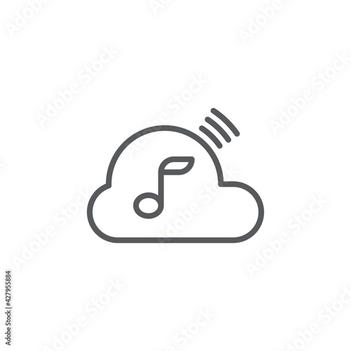  Music streaming service icon isolated on white and black background. Sound cloud computing, online media streaming, online song, audio wave. Vector Illustration