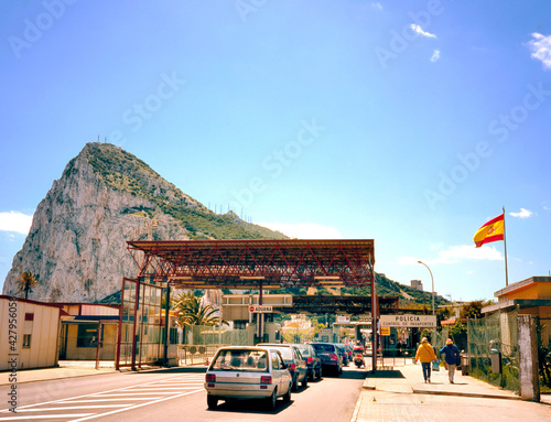 Border between Spain and Gibraltar photo