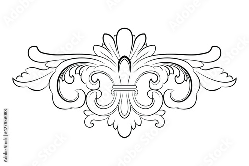 Balinese carving vector design in line shape