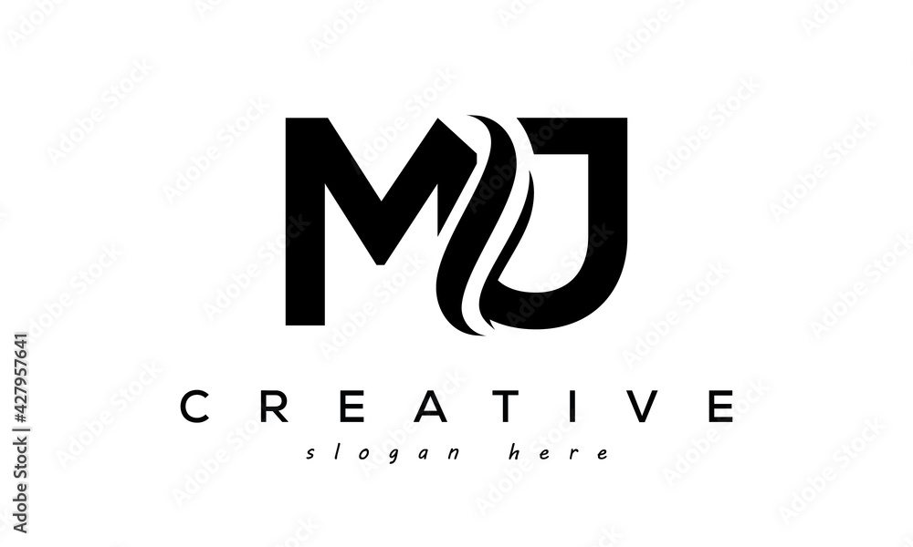 Letter MJ creative logo design vector - obrazy, fototapety, plakaty 