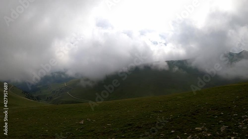 Misty landscape in the mountains photo