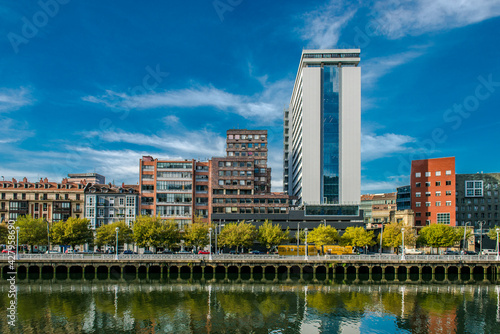View of the city of Bilbao, Spain, Europe. Date 02/05/2019 © NatBud