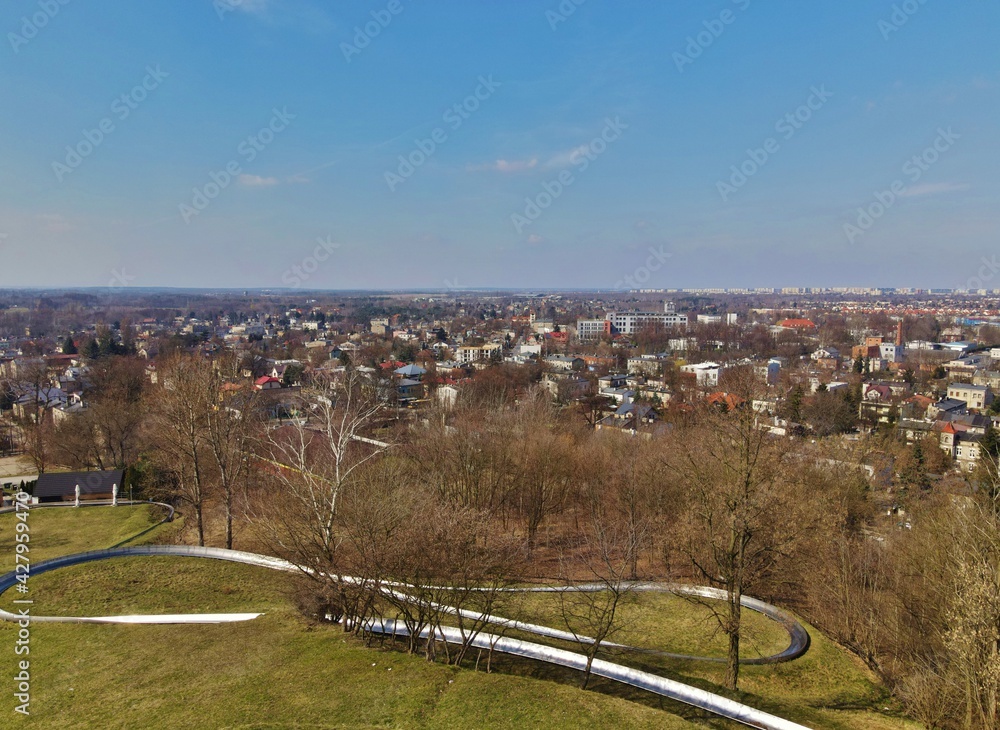 Panorama of the city of Lodz, view from the top 
