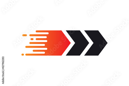 The logo for speed is arrow shaped