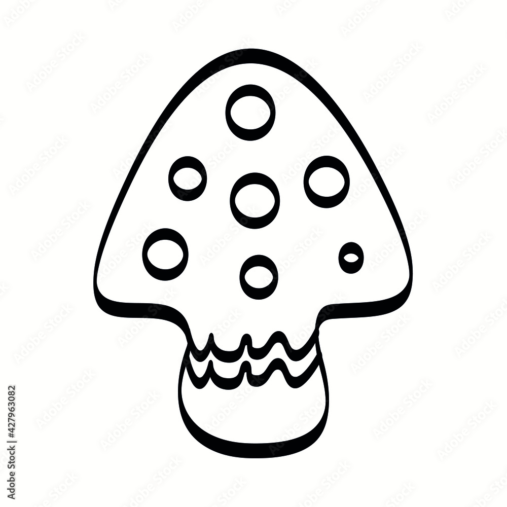 Contour icon of the mushroom fly agaric Contour icon of the mushroom fly agaric