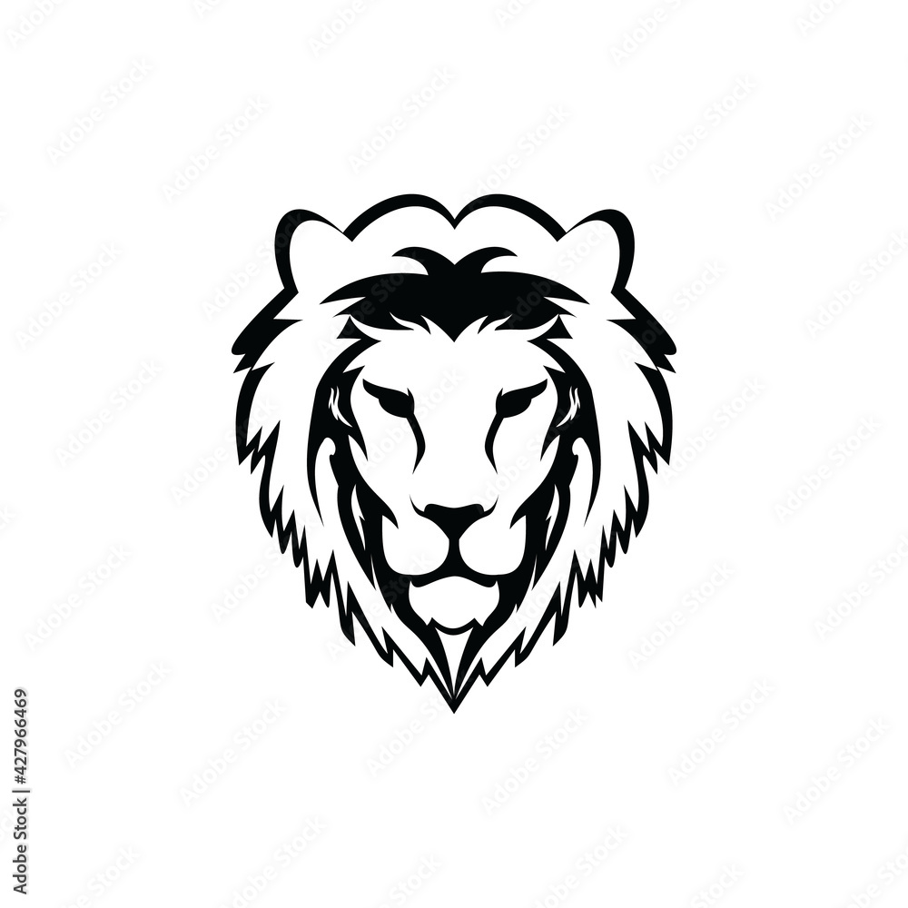 lion head logo design vector
