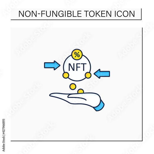 Transaction fees color icon. Customers electronic payment commissions. Taxication. Fixed fee charged for transaction.Digitalization concept. Isolated vector illustration
