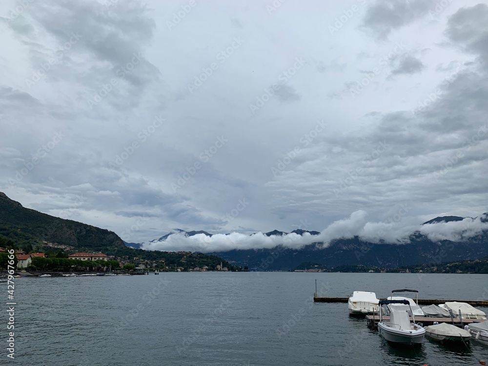cloud over a mountain on a lake