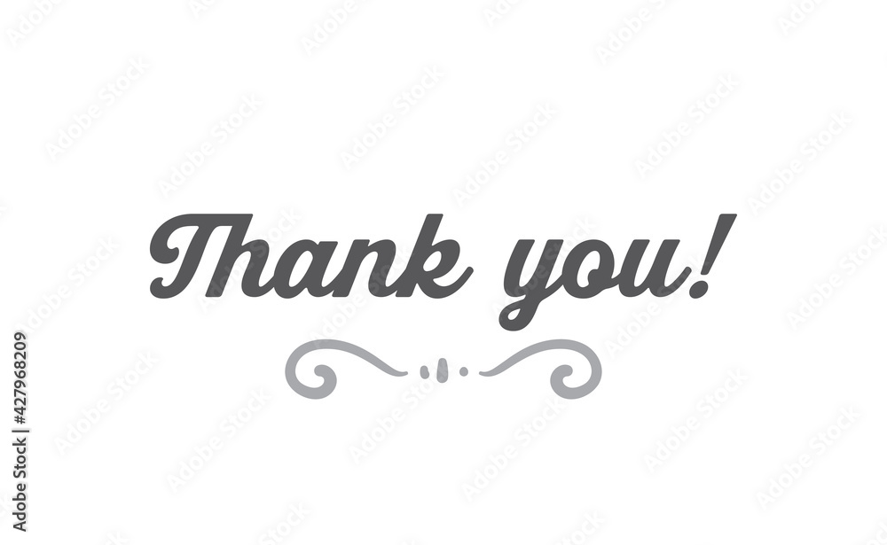 Thank you lettering. Greeting card text design in calligraphic style font. Thank you lettering. Greeting card text design in calligraphic style font.