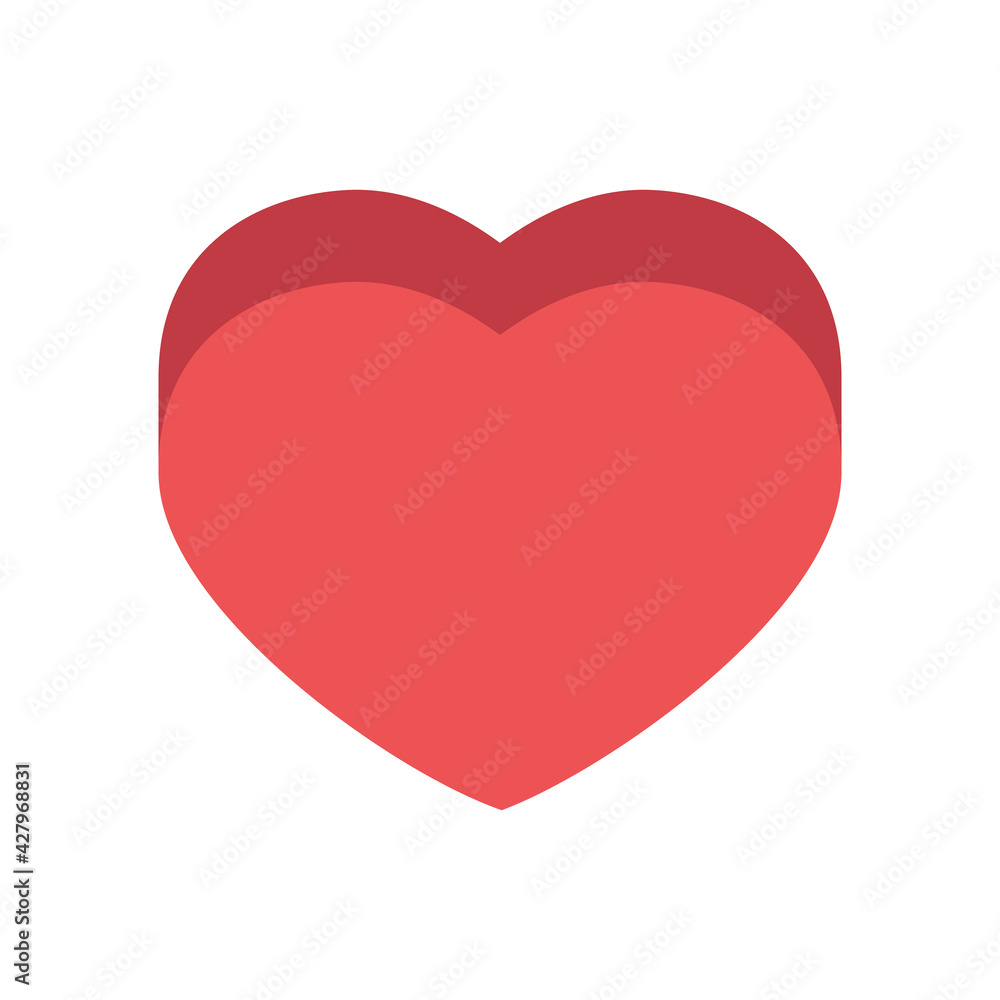 Heart vector icon. Flat style 3d illustration. Love representation. Valentine's day symbol.