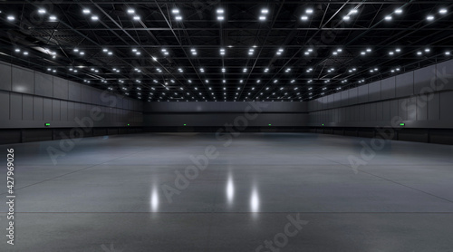 Empty hall exhibition center. backdrop for exhibition stands.3d render. photo