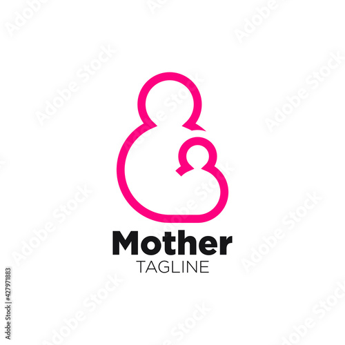 mother logo design with geometry