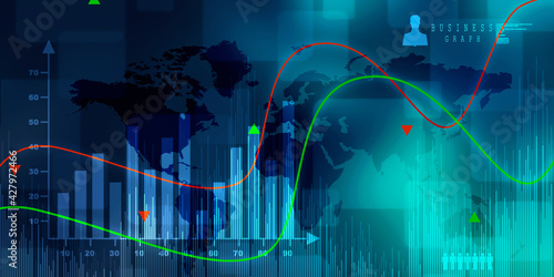 2d rendering Stock market online business concept. business Graph   © jijomathai