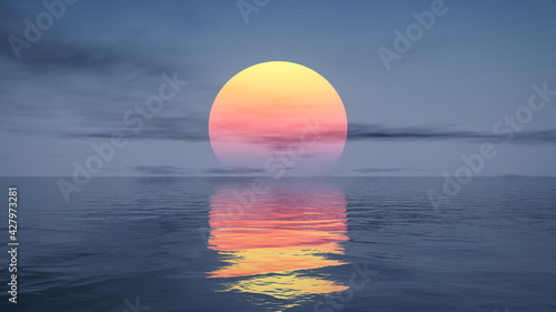 great sunset over the ocean © magann