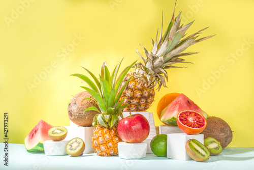 Fototapeta Naklejka Na Ścianę i Meble -  Summer composition with fruits