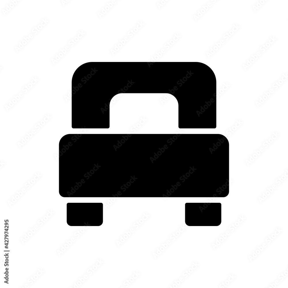 Single bed flat vector isolated glyph icon Single bed flat vector isolated glyph icon
