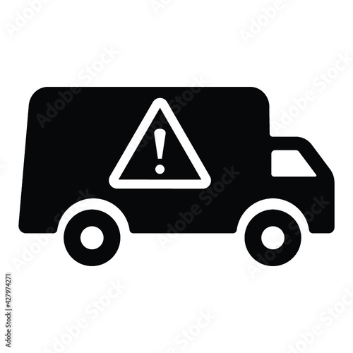 attention sign with vehicle icon design