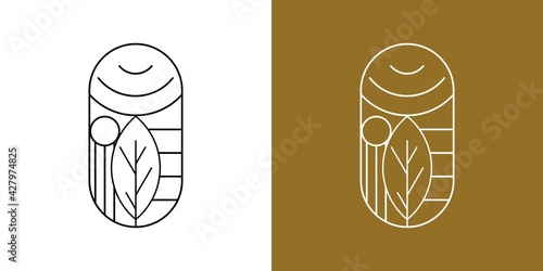 leaf line ornament logo