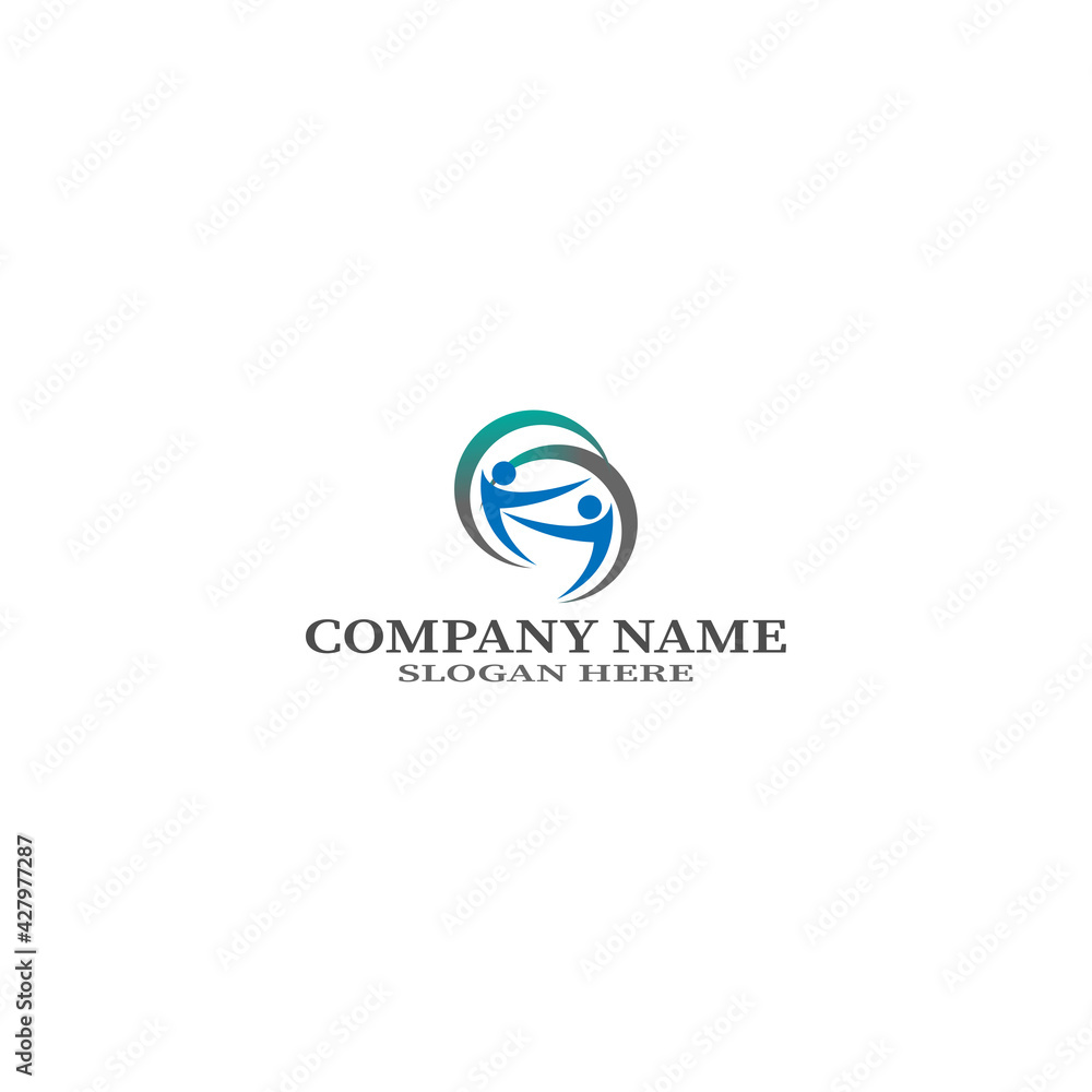 People logo  Team  people work  Group and Community  Group Company and Business logo vector and design Care  Family icon logo