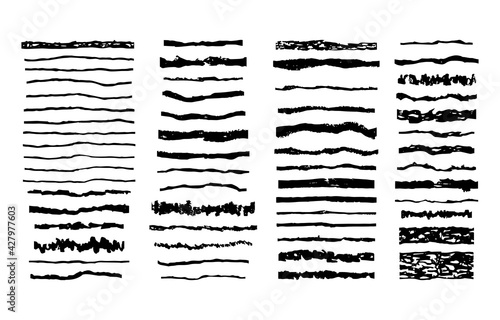 The set of hand drawn brushes. Elements for your design. Decorative lines.