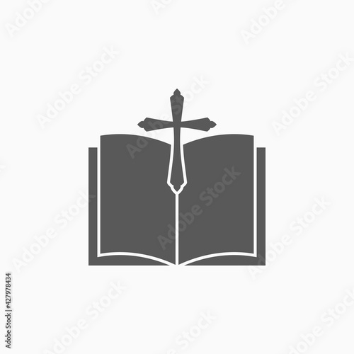 bible book icon, religion vector