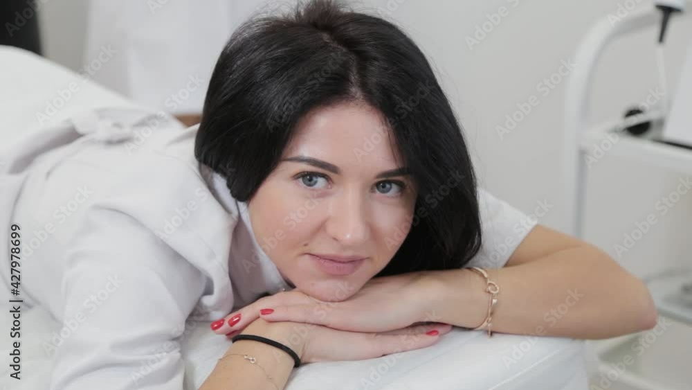 Beautiful happy woman after laser depilation. Beautiful happy woman after laser depilation.