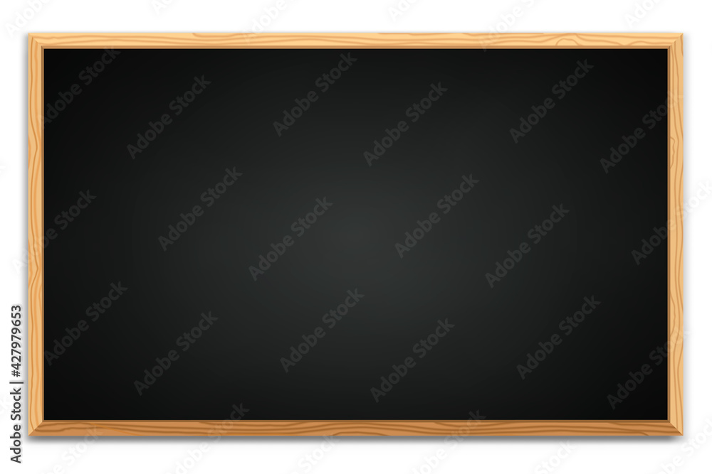 blank black chalkboard background and wooden frame. vector illustration.. blank black chalkboard background and wooden frame. vector illustration..