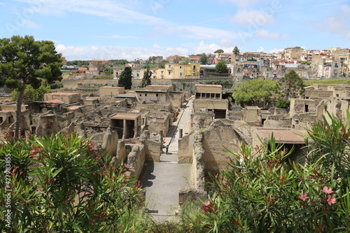 Herculaneum destroyed by the Vesuvius volcano, Italy