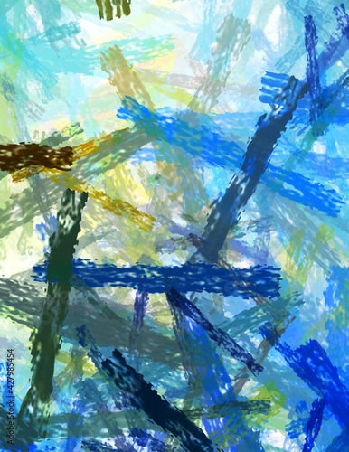 Brushed Painted Abstract Background. Brush stroked painting. Artistic vibrant and colorful wallpaper..