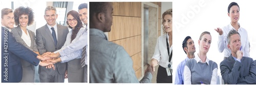 Business colleagues interacting with each other photo