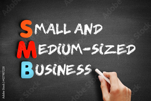 SMB - Small and Medium-Sized Business acronym on blackboard